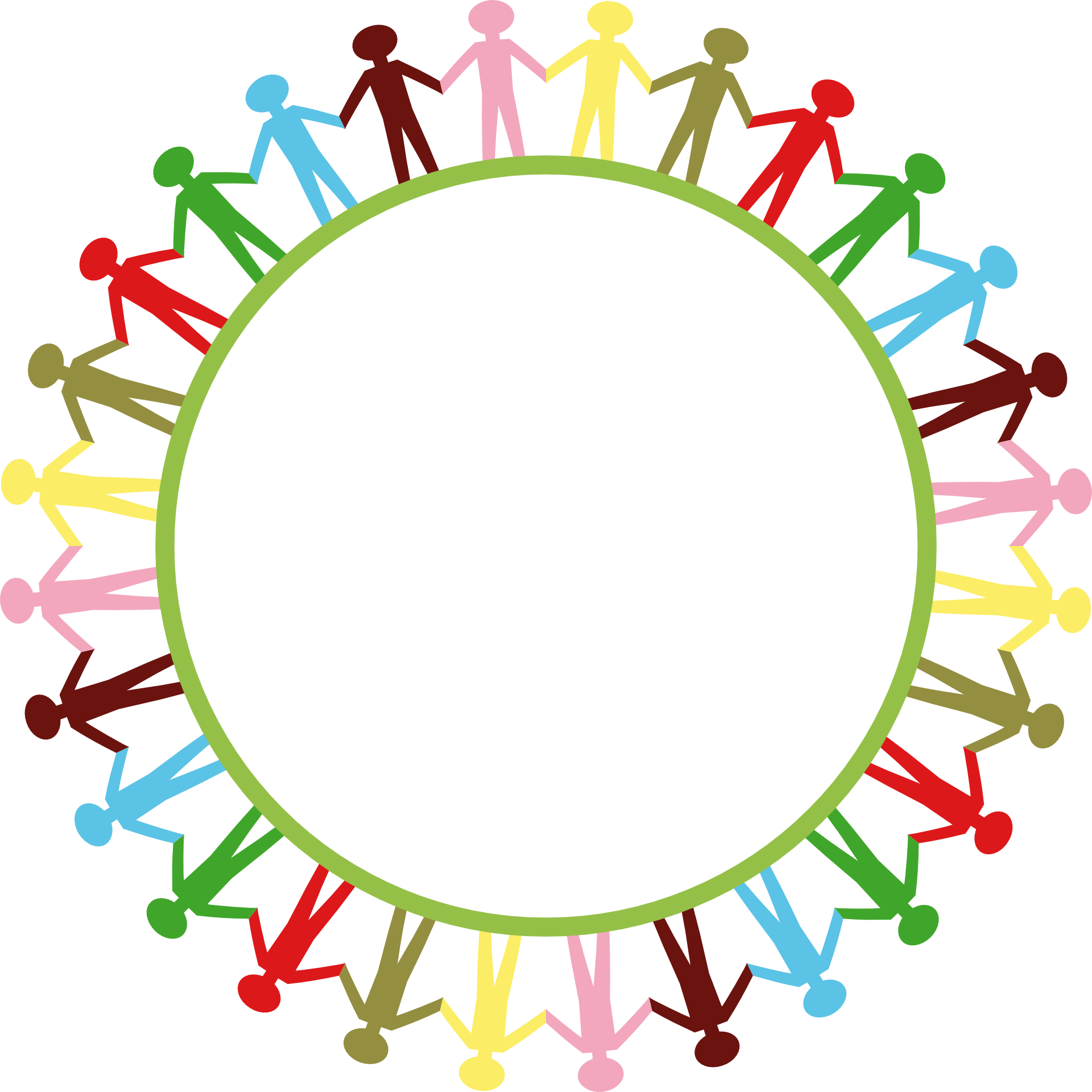 People Around Circle Holding Hands Clip Art - We Are Big Family (1920x1920)