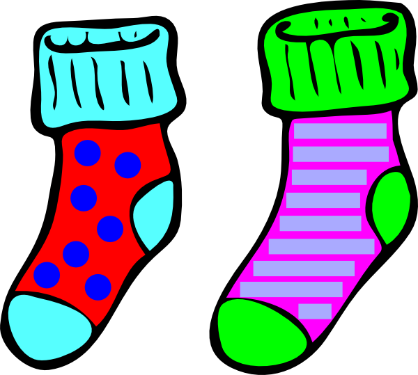 Excellent Ideas Clipart Socks Clip Art At Clker Com - Cartoon Pair Of Socks (600x539)