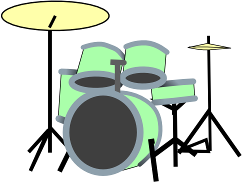 Drum Set Clipart - Drum Set Queen Duvet (600x384)