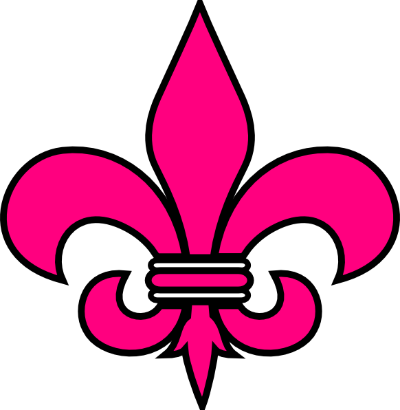 Shula Pink Clip Art - Fleur De Lis Clip Art (582x596)