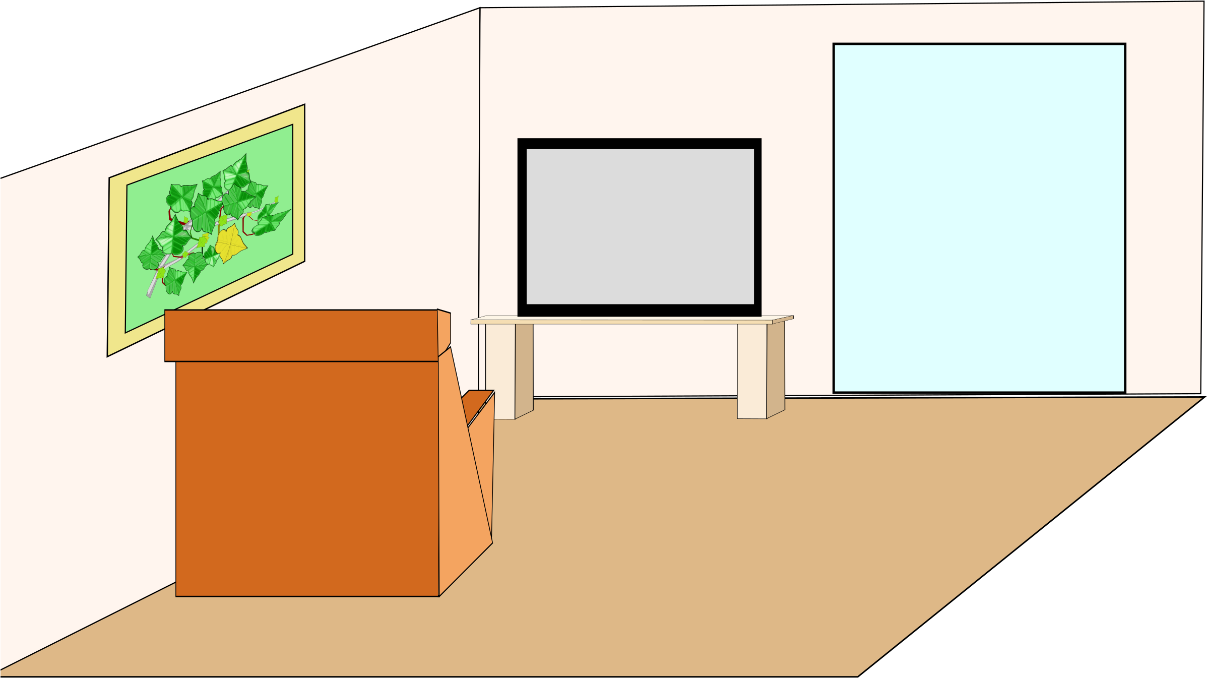 Table Living Room Sala Clip Art - Room Clipart (2400x1697)