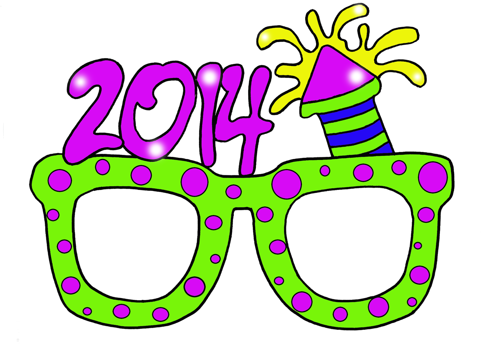 Clipart - New Years Glasses Transparent (1600x1148)
