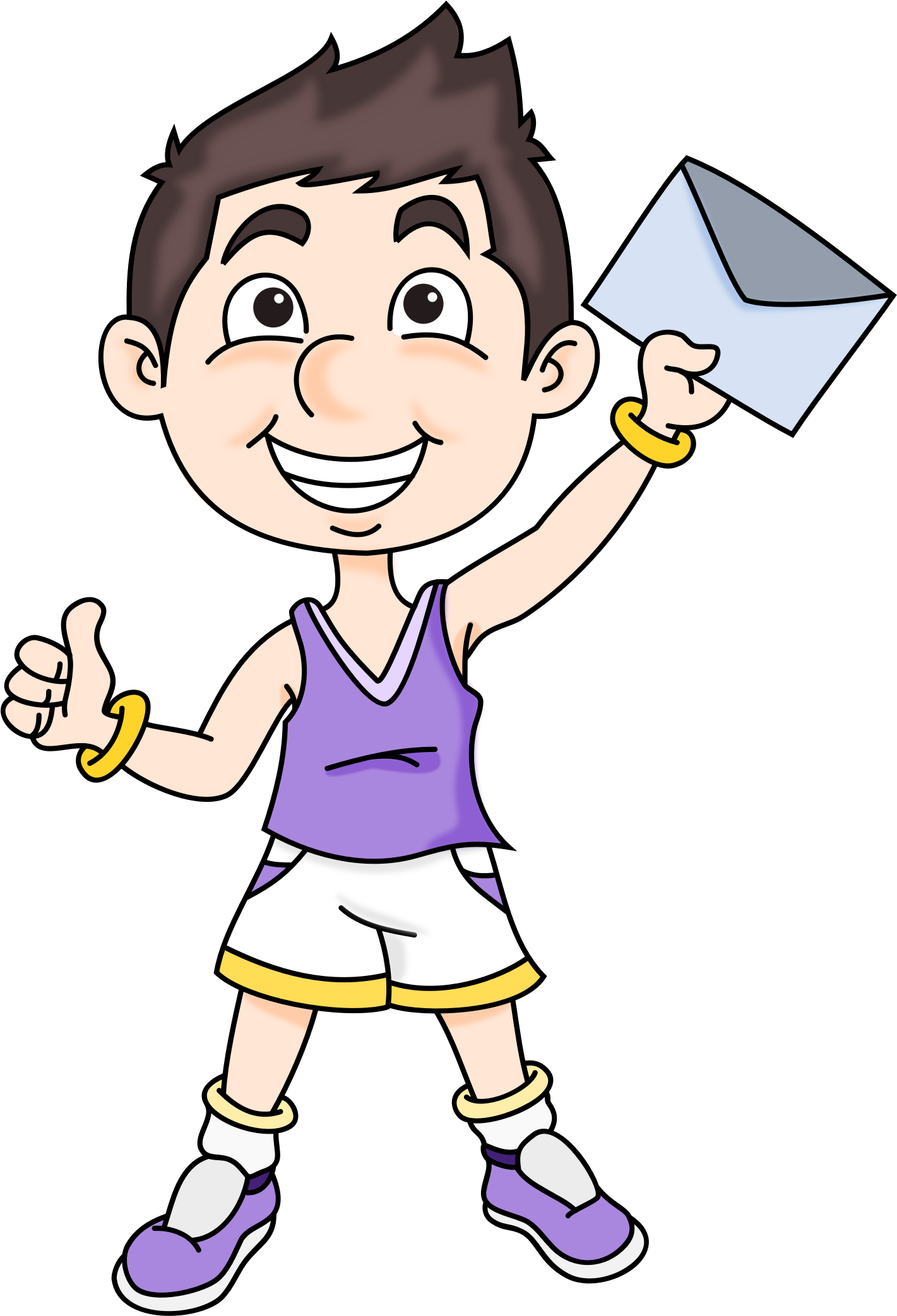 Clip Art Tags - Niño Con Carta (1421x2086)