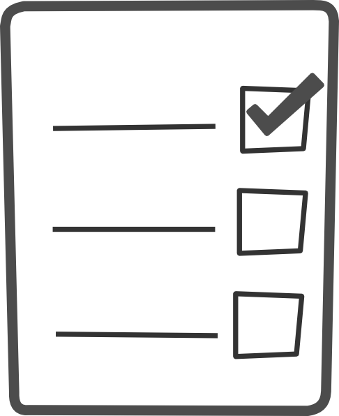 Gray Checklist Clip Art - Black And White Checklist (486x596)
