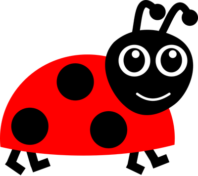 Lienka, Hmyz, Šťastie, Červená, Čierna - Cartoon Lady Bug (400x356)
