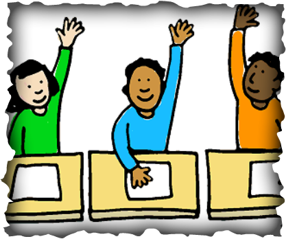 Classroom Rules For Kinder - Raise Hand Clipart (417x348)