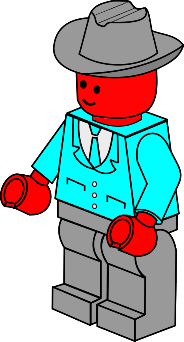 Business Man Lego Vector Clip Art - Police Officer Coloring Sheet (600x1116)