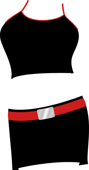 Free Vector Women Clothing Top And Skirt Clip Art - Short Skirt Clip Art (312x592)