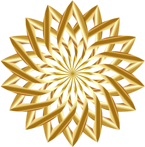Vektorový Obrázek, Ilustrační Klipart Zlatý Květ Zdarma - Gold Lotus Flower Logo (492x500)