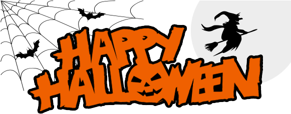 Happy Halloween - Happy Halloween Png Orange (580x236)