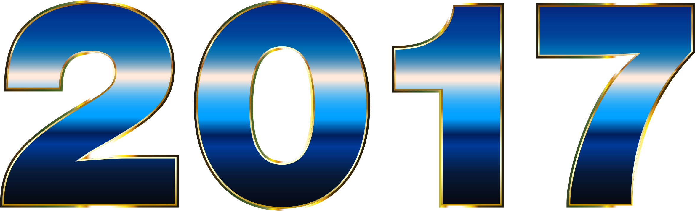 Clipart Chromatic 2017 Typography 6 No Background - 2017 With No Background (2346x714)