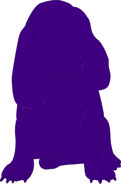 Purple Basset Hound Clip Art - Clip Art (390x593)