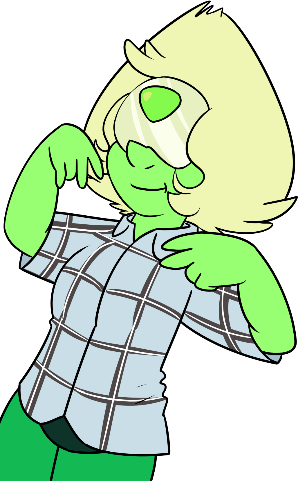 Clip Art Green Clothing Line Art Vertebrate Fictional - Steven Universe Cool Peridot (1280x1707)
