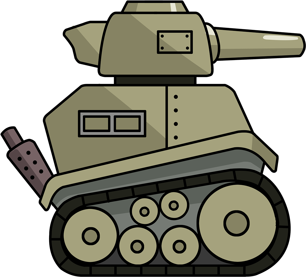 Army - Clipart - Tank Cartoon Transparent (1600x1200)