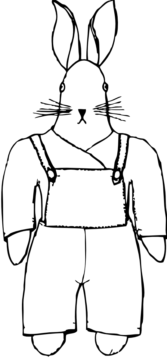 Net Clip Art Bunny Coloring Book Colouringbook - Coloring Book (555x1186)