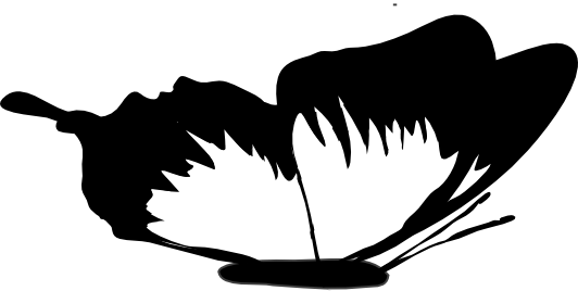 Black And White Graphics - Black Butterfly Vector Png (532x268)