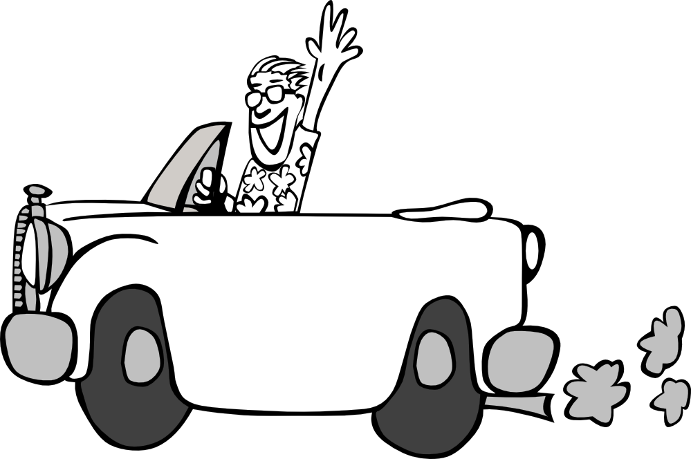 Black And White Leaf - Road Trip Clip Art (1979x1316)