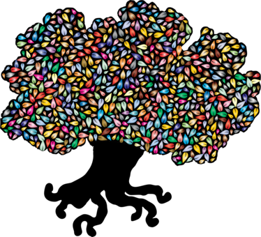 Leaf Tree Food Art Silhouette - Clip Art (374x340)