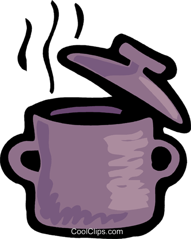 Boiling Pot Of Soup Royalty Free Vector Clip Art Illustration - Boiling Pot Clip Art (384x480)