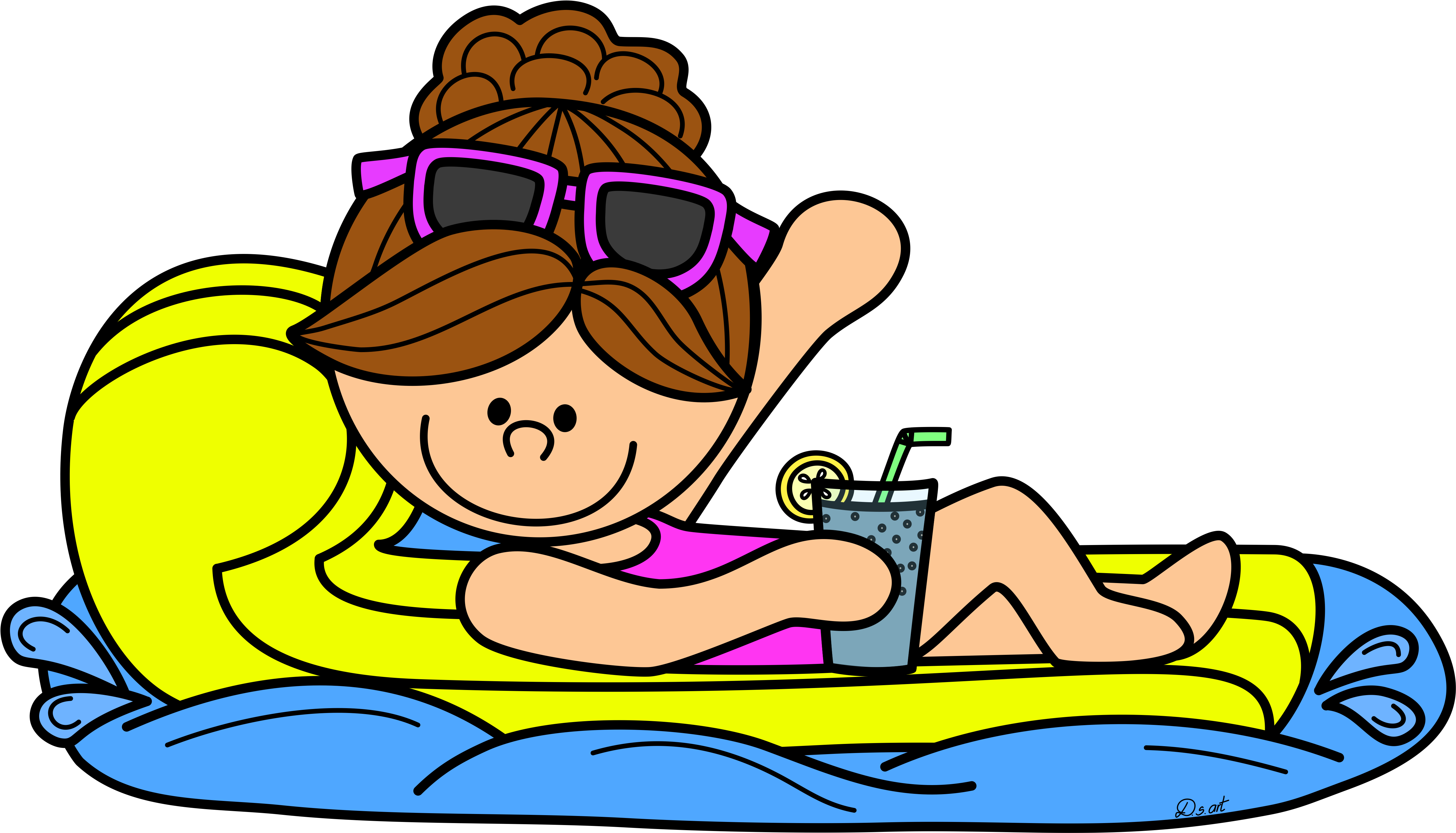 Art Girlmelonclip Artholidaydrawings - Summer (5250x3084)