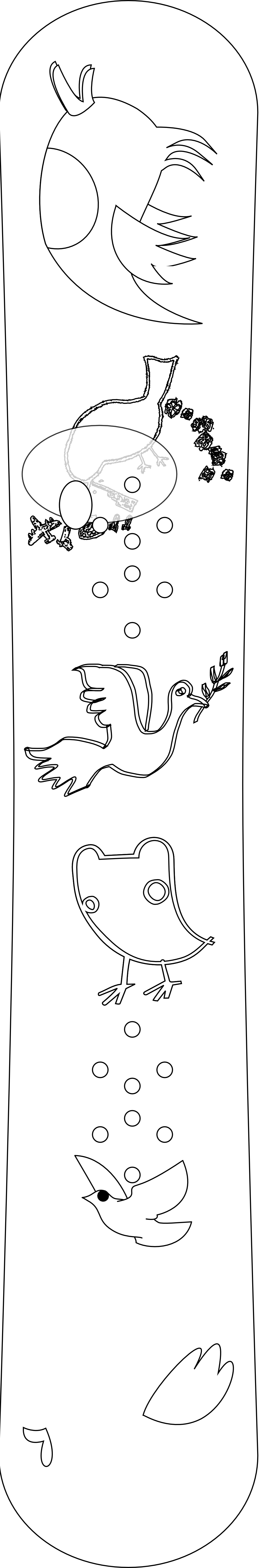 Net Clip Art Snowboard Peace Dove Black White Line - Clip Art (999x6032)