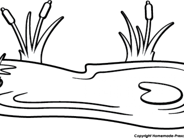 Lily Pad Clipart Small - Colouring Images Of Pond (640x480)