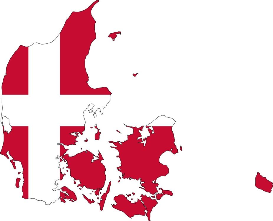Flag Of Denmark Vector Map National Flag - Denmark Flag And Map (925x750)