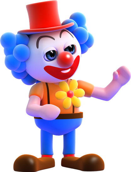 3d Clown With A Happy Gesture - Clown Credit Card (417x550)