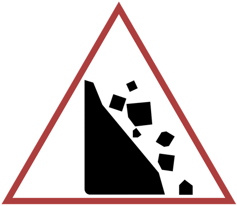 Falling Rocks Png Jpg Black And White Stock - Discovery Park (500x500)