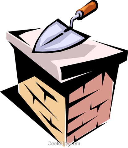 Brick Layer's Tool Royalty Free Vector Clip Art Illustration - Straw (413x480)