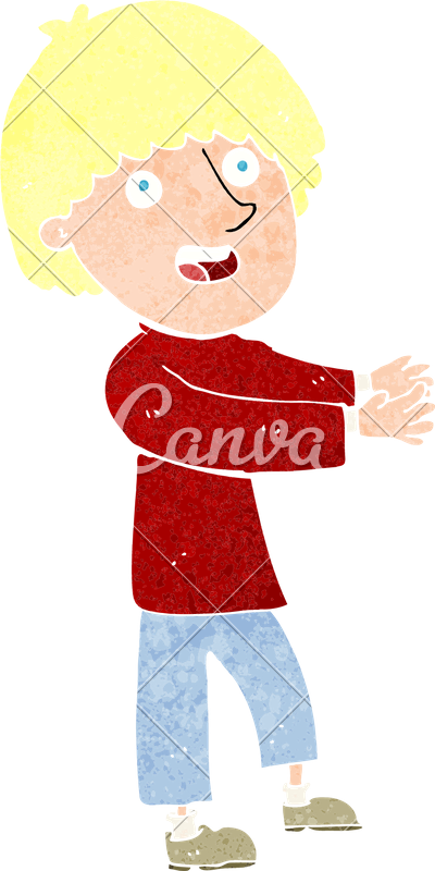 Cartoon Happy Man Showing - Cartoon (400x800)