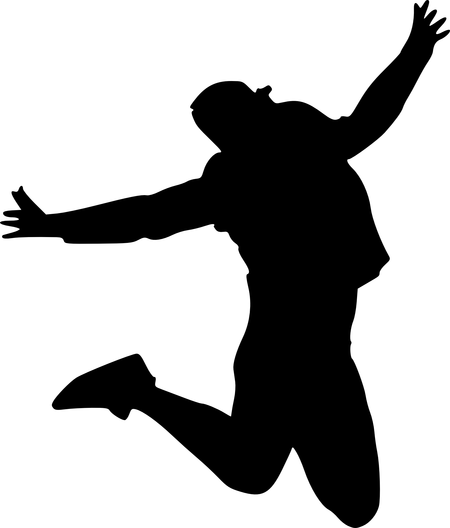 Jump Clipart Happy Man - Jump Silhouette (1704x2000)