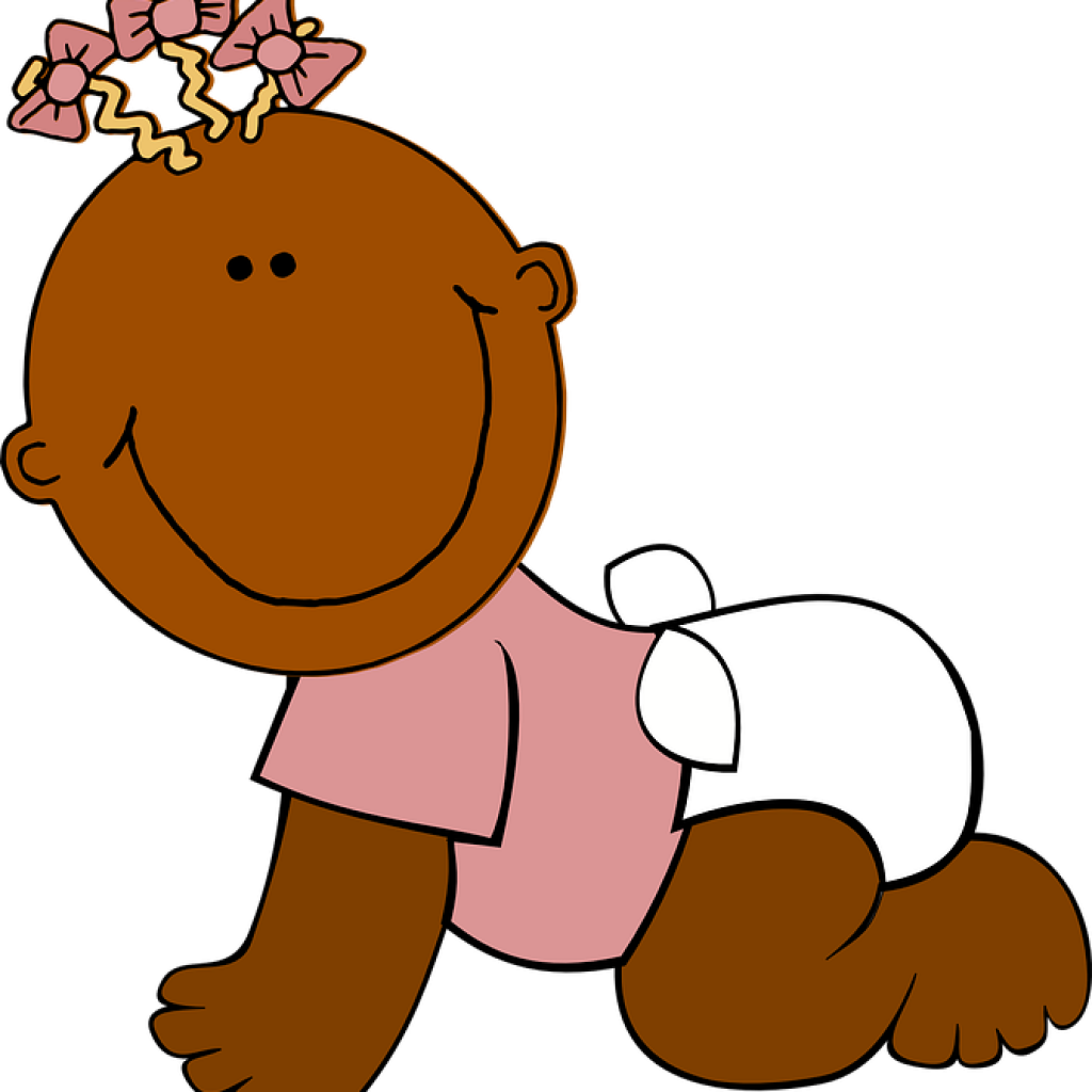 Baby Clipart Free Download Ba Brown Happy Free Vector - Mixed Race Baby Cartoon (1024x1024)