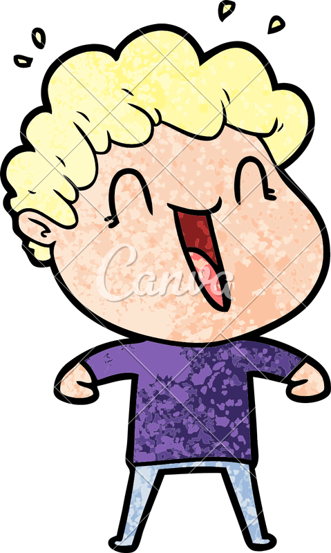 Cartoon Happy Man Laughing - Sorpresa Caricatura (479x800)