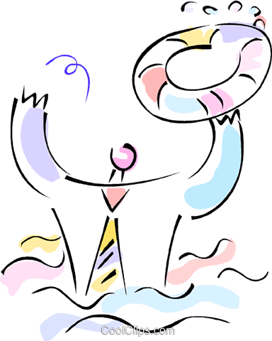 Man With Life Preserver Royalty Free Vector Clip Art - Man With Life Preserver Royalty Free Vector Clip Art (384x480)