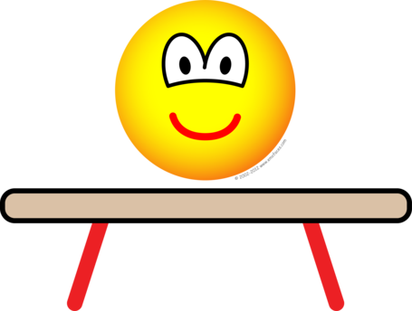 Balance Beam Emoticon - Gymnastics Emoticons (455x344)