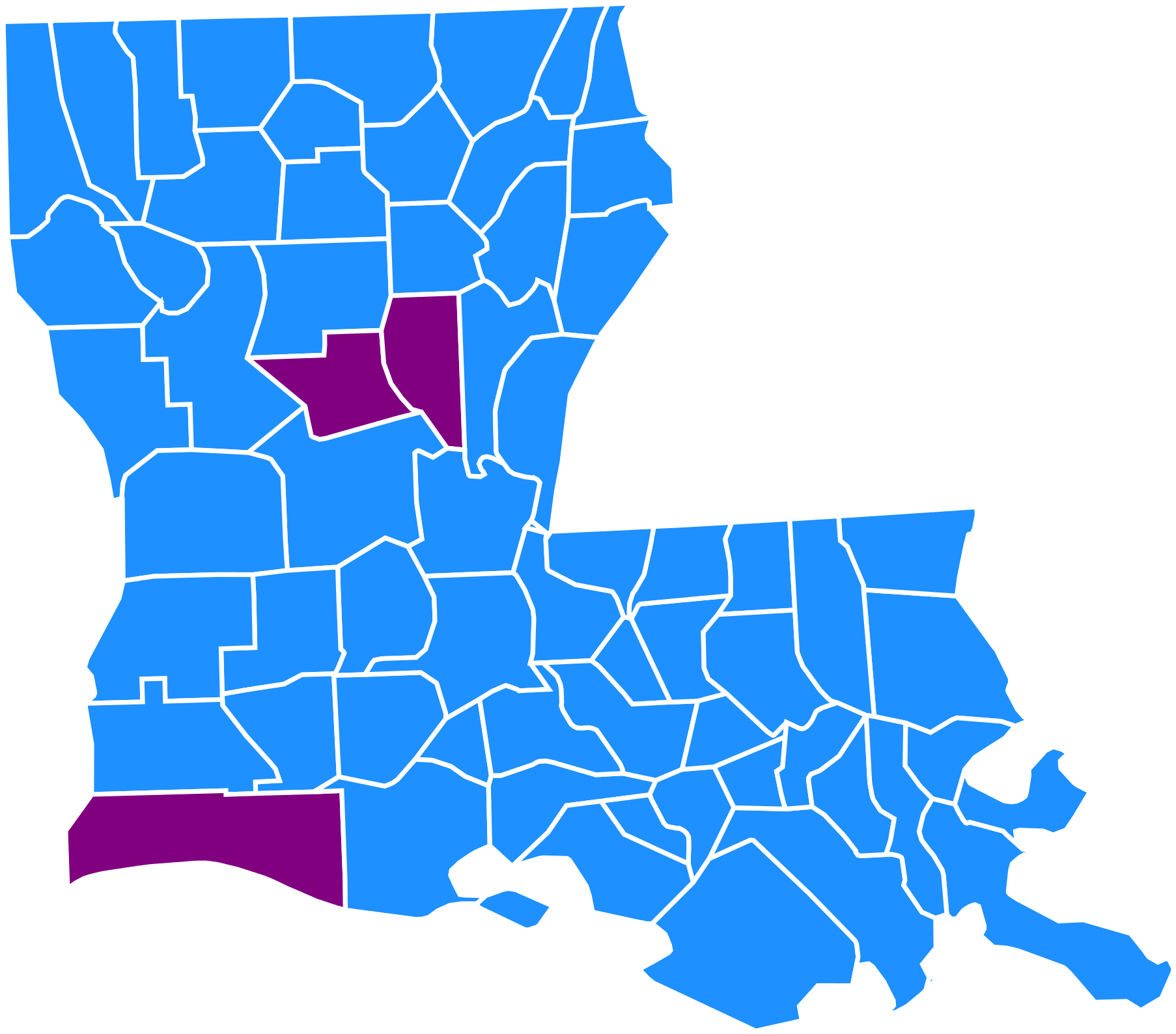 Open - Louisiana Endangered Species Map (2000x1760)