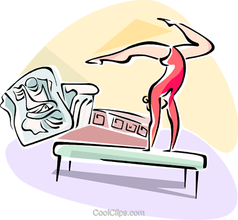Gymnast Performing On The Balance Beam Royalty Free - Illustration (480x444)