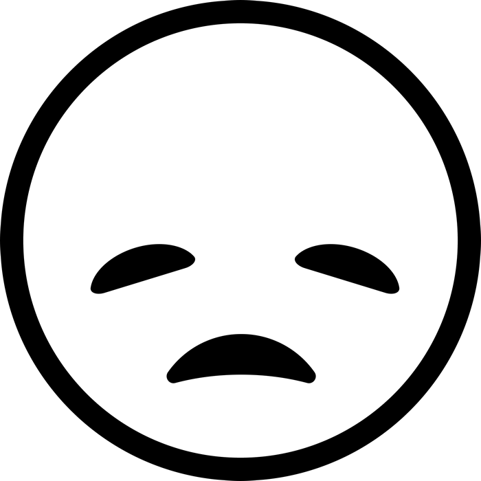 Rubber Stamp Stamps Stamptopia - Disappointed Emoji Black And White (700x700)