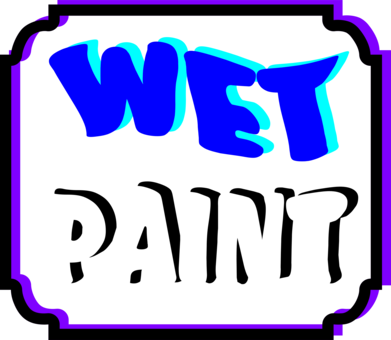Wet Paint Sign Painting Brand - Wet Paint Sign (391x340)