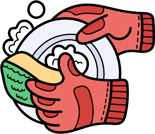 Washing Dishes Free Icon - Washing The Dishes Drawing (512x512)