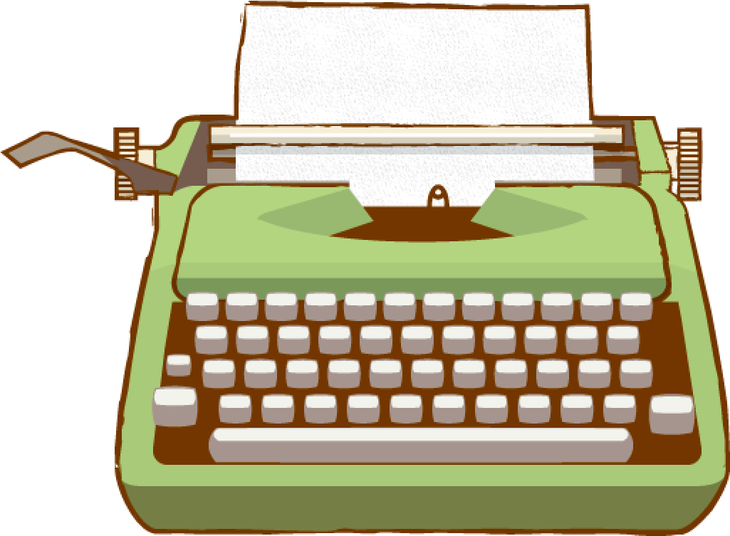 Typewriter Clip Art Vintage Typewriter Green Clipart - Typewriter Clipart Png (1024x1024)