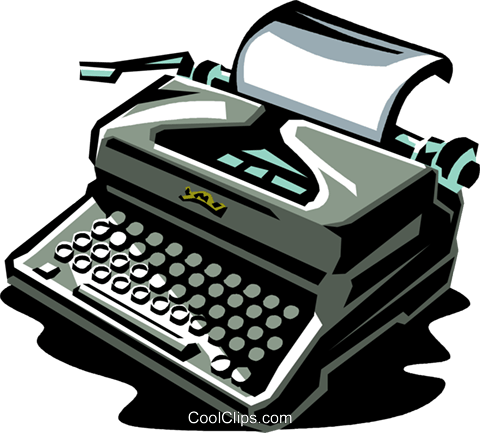 Typewriter Royalty Free Vector Clip Art Illustration - Typewriter (480x433)