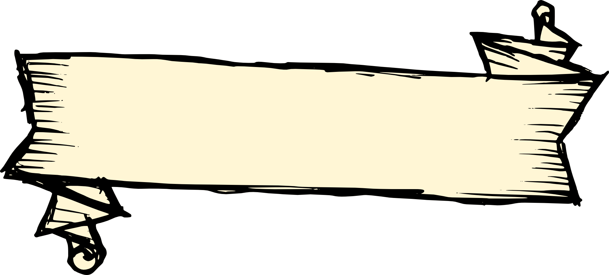 Banner Vector Transparent Theveliger Scroll Clip Art - Drawing Banner Png (2000x903)