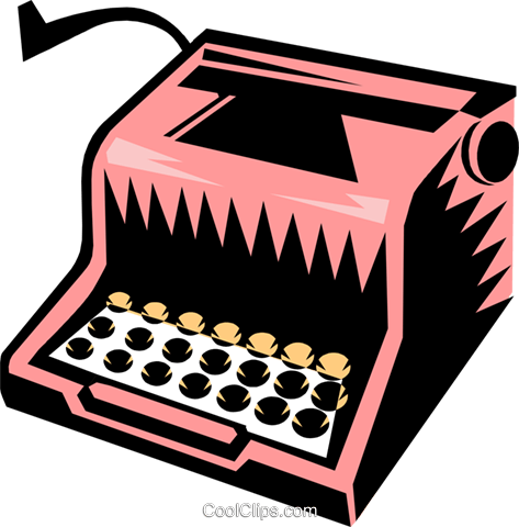 Typewriter Royalty Free Vector Clip Art Illustration - Illustration (473x480)