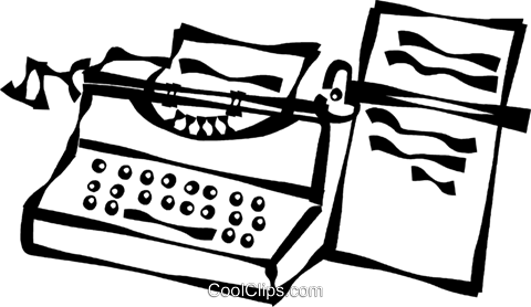 Typewriters Royalty Free Vector Clip Art Illustration - Typewriters Royalty Free Vector Clip Art Illustration (480x278)