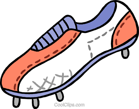 Soccer Shoe Royalty Free Vector Clip Art Illustration - Cartoon Soccer Cleats (480x377)
