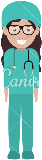 Avatar Woman Doctor - Surgery Clothes Cartoon (688x800)
