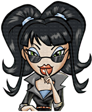 Clip Art Black And White Download Girl Noir Lunettes - Bratz Jade Clipart (356x400)