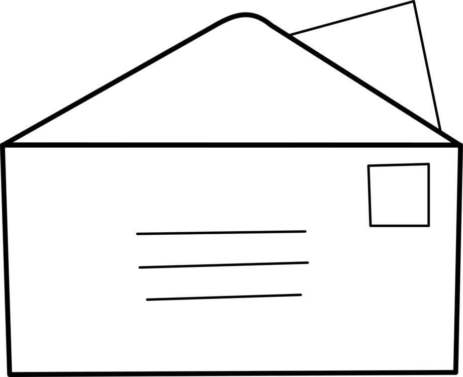 Letter Art Alphabet Mail Envelope - Clipart Black And White Envelope (921x750)